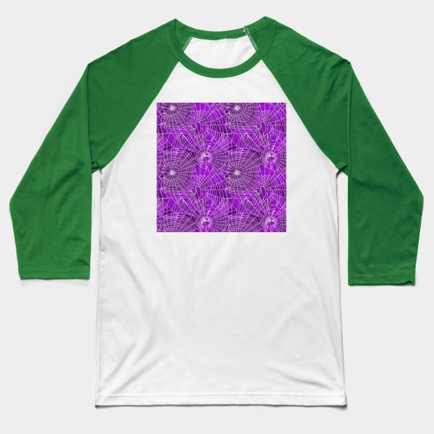 Spider Webs Royal Purple Baseball T-Shirt by sandpaperdaisy